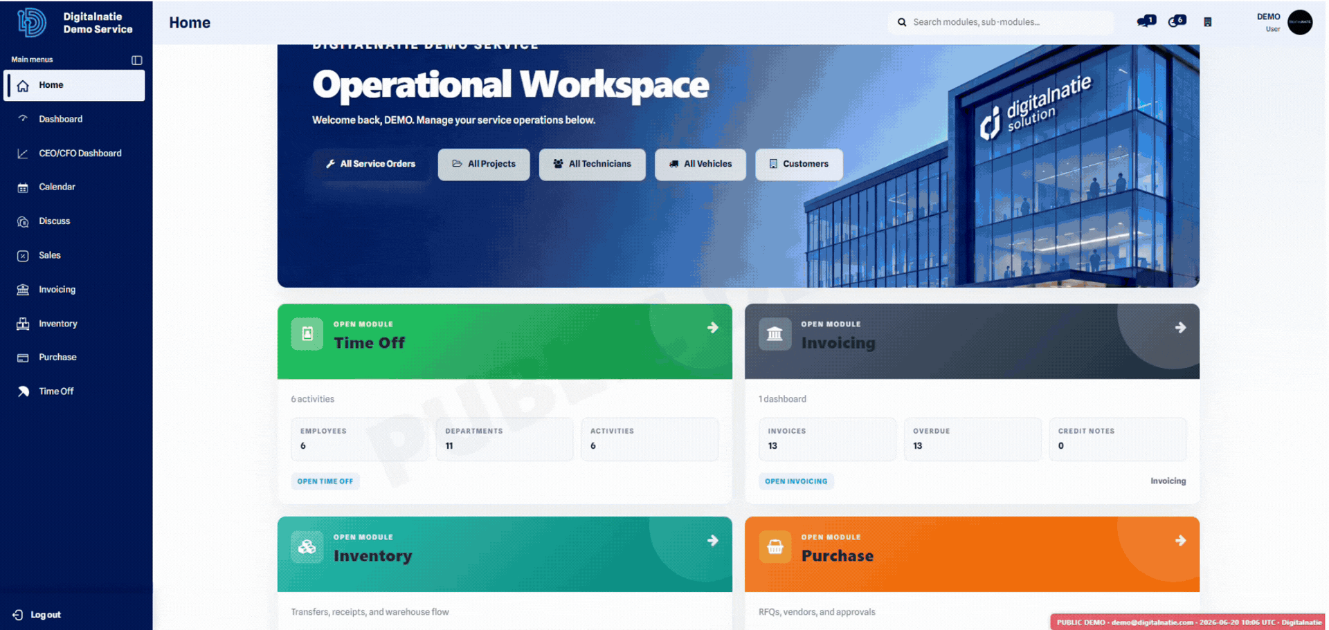Service Suite veldservicebeheer - planning, techniekers en werkbonnen in actie